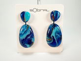 Sobral - Noite Estrelada "Petrolina" Resin Earrings ( 005498 )