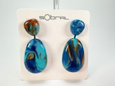Sobral - Noite Estrelada "Petrolina" Resin Earrings ( 005498 )