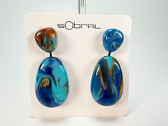 Sobral - Noite Estrelada "Petrolina" Resin Earrings ( 005498 )