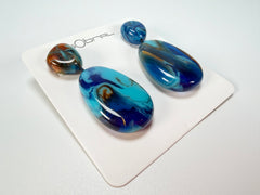 Sobral - Noite Estrelada "Petrolina" Resin Earrings ( 005498 )