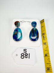 Sobral - Noite Estrelada "Petrolina" Resin Earrings ( 005498 )