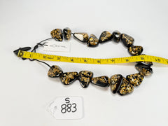 Sobral - Orlando Metalique "Diamond" Black & Gold Resin Necklace ( 003656 )