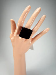 Sobral - Preto "Carre" Black Resin Ring ( 000149 ) - Size UK N / US 7