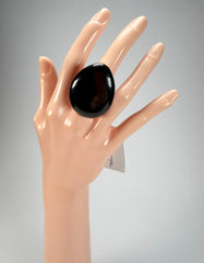 Sobral - Preto "Poesia" Black Resin Ring ( 003597 ) - Size UK V / US 10