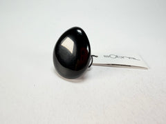 Sobral - Preto "Poesia" Black Resin Ring ( 003597 ) - Size UK V / US 10