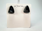 Sobral - Preto "Pequeno Diamante" Black Resin Earrings ( 003600 )