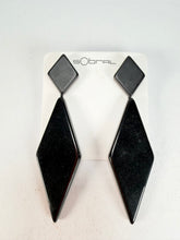 Sobral - Preto "Nial" Black Gloss Resin Earrings ( 004203 )