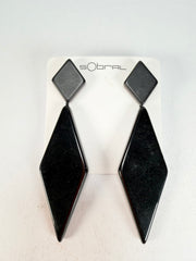Sobral - Preto "Nial" Black Gloss Resin Earrings ( 004203 )