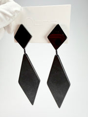 Sobral - Preto "Nial" Black Matt Resin Earrings ( 004203 )