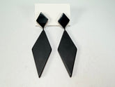 Sobral - Preto "Nial" Black Matt Resin Earrings ( 004203 )