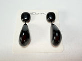 Sobral - Preto "Clave Efeitos" Black Resin Earrings ( 004606 )