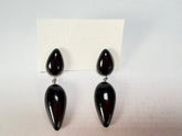 Sobral - Preto "Water" Black Resin Earrings ( 004158 )
