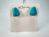 Sobral - Turquoise "Pequeno Diamante" Resin Earrings ( 003600 )
