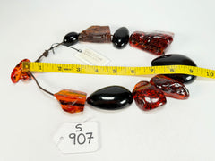 Sobral - Amber & Black "Clave" Studio Creation Resin Necklace ( 000000 )