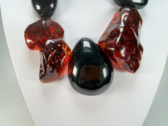 Sobral - Amber & Black "Clave" Studio Creation Resin Necklace ( 000000 )