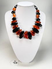 Sobral - Amber & Black "Monica" Studio Creation Resin Necklace ( 000000 )
