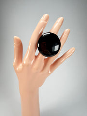 Sobral - Preto "Bead" Black Resin Ring ( 004764 ) - Size UK O / US 7
