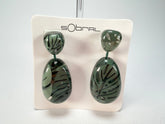 Sobral - Costela de Adão "Petrolina" Resin Earrings ( 005498 )