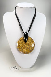 Sobral - Metalique "Eolia Disk" Resin Necklace ( 002858 )