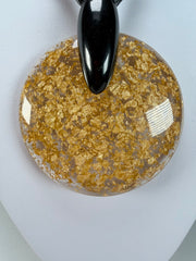 Sobral - Metalique "Eolia Disk" Resin Necklace ( 002858 )