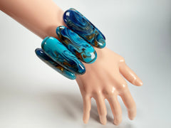 Sobral - Noite Estrelada "Leaf" Elasticated Resin Bracelet ( 005520 )