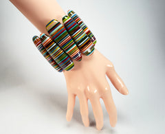 Sobral - Pop Art "Leaf" Elasticated Resin Bracelet ( 005520 )