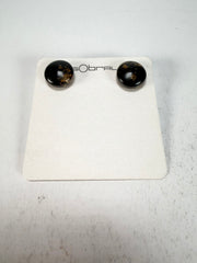 Sobral - Orlando Metalique "Bia" Black & Gold Resin Earrings ( 004186 )