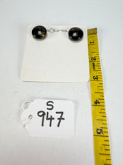 Sobral - Orlando Metalique "Bia" Black & Gold Resin Earrings ( 004186 )