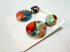 Sobral - Multi-Colour "Moni " Pollock Resin Earrings ( 004904 )