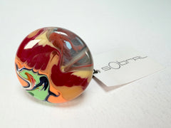 Sobral - Multi-Colour "Bead Efeitos" Pollock Resin Ring ( 004764 ) - Size UK O / US 7
