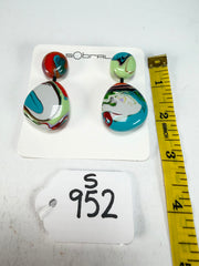 Sobral - Multi-Colour "Moni " Pollock Resin Earrings ( 004904 )