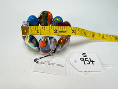 Sobral - Multi-Colour "Folha" Pollock Elasticated Resin Bracelet ( 005519 )