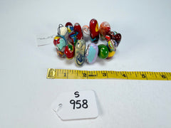 Sobral - Multi-Colour "Newanderthal" Pollock Elasticated Resin Bracelet ( 005263 )