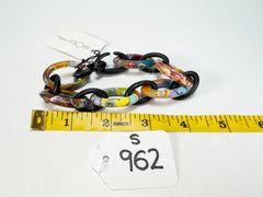 Sobral - Multi-Colour "Atena" Black & Pollock Chain Elasticated Resin Bracelet ( 005182 )