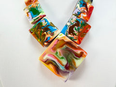 Sobral - Multi-Colour "Jackson" Pollock Resin Necklace ( 004295 )