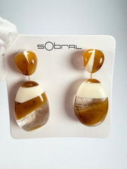 Sobral - Memphis "Petrolina" Resin Earrings ( 005498 )