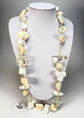 Sobral - Indiana "Aventuras" Marfim Cream Mix 110cm Resin Necklace ( 000038 )