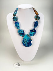 Sobral - Noite Estrelada "Bleu" Resin Necklace ( 005546 )