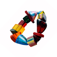 Sobral - Multi-Colour "Indiana" Mix Multicor Elasticated Resin Bracelet ( 000210 )