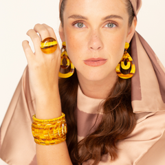 Sobral - "Circulo" Terra Elasticated Resin Bracelet ( 004545 )