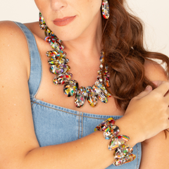 Sobral - Caillou Cristal "Onda" Elasticated Resin Bracelet ( 005329 )