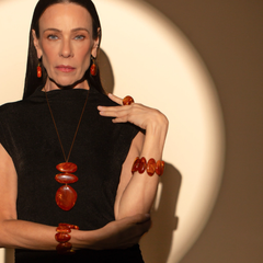 Sobral - Honey "Onda" Elasticated Resin Bracelet ( 005329 )