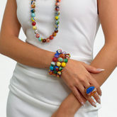 Sobral - Planets "Orbitalis" Pollock Elasticated Resin Bracelet ( 005454 )