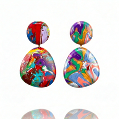 Sobral - Multi-Colour "Moni " Pollock Resin Earrings ( 004904 )