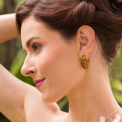 Sobral - Sobralita "Argola Itaúna" Resin Earrings ( 005379 )