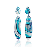 Sobral - Onda Azul "Peahi" Blue Resin Earrings ( 005421 )