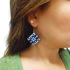 Sobral - Lisboa "Diamond Plate" Resin Earrings ( 005493 )