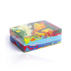 Sobral - Multi-Colour "Encapsulada" Pollock Resin Jewellery Box ( 000303 )