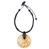 Sobral - Metalique "Eolia Disk" Resin Necklace ( 002858 )