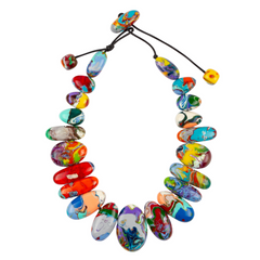 Sobral - Multi-Colour "Monica Efeitos" Pollock Resin Necklace ( 005412 )